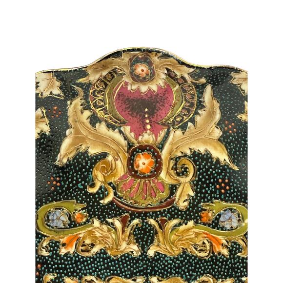 Large Satsuma Style Vintage Mid Century Cloisonne Ruffle Edge 10.25" Bowl - Picture 5 of 8